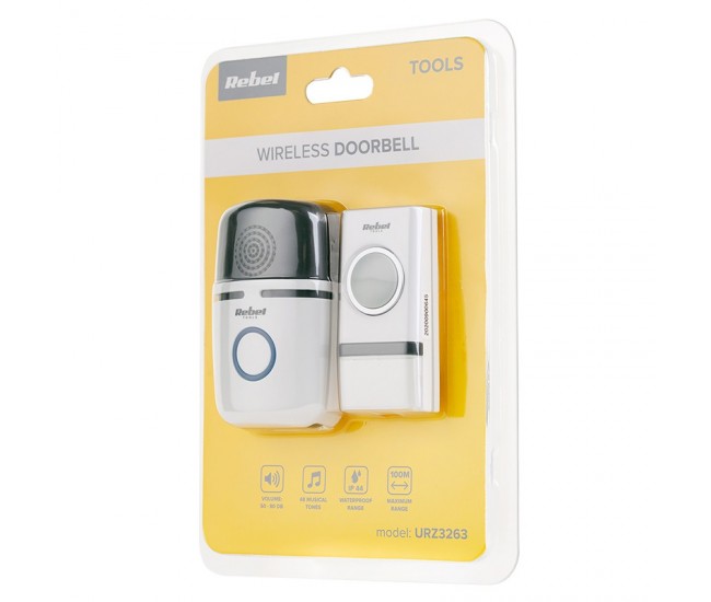 Sonerie wireless 48 melodii 4 nivele volum alarma 110-220VAC REBEL Sonerie wireless 48 melodii 4 nivele volum alarma 110-220VAC REBEL