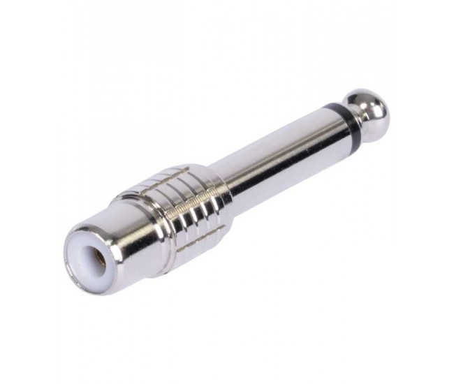 Adaptor JACK 6.35 mm tata - RCA mama MONO metal BST 18-5584 Adaptor JACK 6.35 mm tata - RCA mama MONO metal BST 18-5584