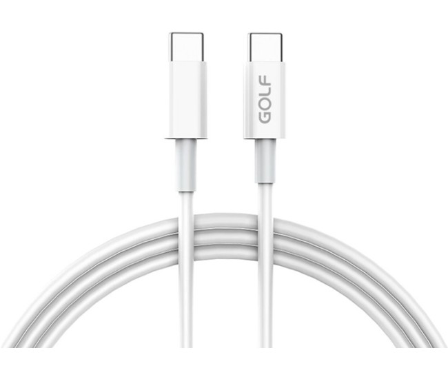 Cablu USB tip C la USB tip C 1m Golf Data Sync TPE PD 65W Quick Charge alb GC-81c A0115916