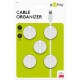 Set organizator cabluri 5 buc alb Goobay