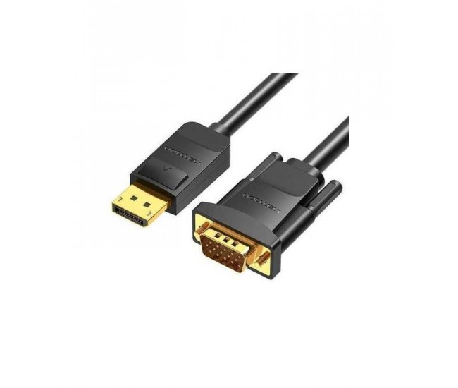 Cablu DisplayPort mufa tata - VGA D-Sub 15pin HD mufa tata 1080P 60Hz 1.5m negru 30AWG VENTION HBLBG Cablu DisplayPort mufa tata - VGA D-Sub 15pin HD mufa tata 1080P 60Hz 1.5m negru 30AWG VENTION HBLBG