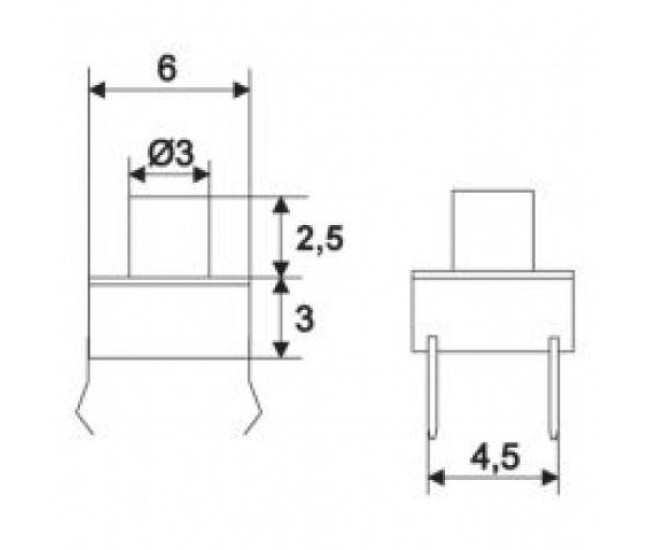 Microintrerupator 1 circuit 0.05A 12VDC OFF-(ON) buton 2.5 mm fara retinere Microintrerupator 1 circuit 0.05A 12VDC OFF-(ON) buton 2.5 mm fara retinere