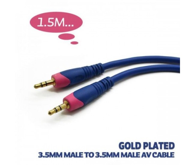 Cablu Jack 3.5 mm la 3.5 mm 1.5m conductor cupru stanat Cablu Jack 3.5 mm la 3.5 mm 1.5m conductor cupru stanat