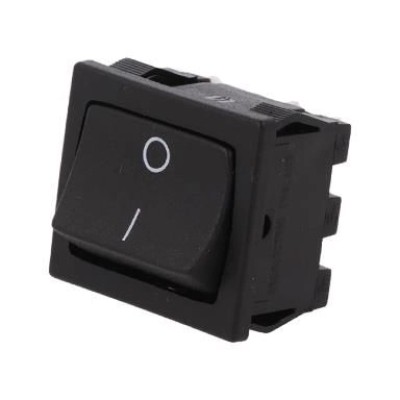 Intrerupator buton comutator 6A-250V ON-OFF cu retinere IP20 22x20mm negru GBC 24.2347.32