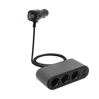 Distribuitor auto 12V /24V 3 prize 80W + 2x USB 3.4A + Voltmetru SAL SAU80W