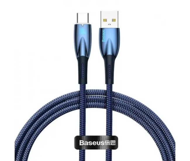 Cablu alimentare si date Baseus Glimmer Fast Charging USB 2.0 - USB Type-C 100W 1m albastru CADH000403