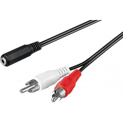 Cablu RCA mufa tata x2 - Jack 3.5 mm 3 pini mama 1.4m Goobay Cablu RCA mufa tata x2 - Jack 3.5 mm 3 pini mama 1.4m Goobay