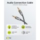 Cablu audio stereo AUX Jack 3.5 mm tata-tata 0.5m premium extrem de flexibil textil negru Goobay Plus 65272