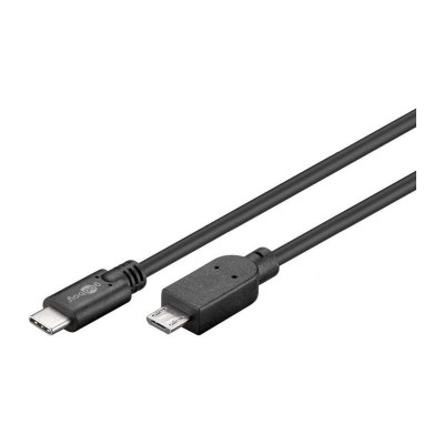 Cablu USB 2.0 type C la Micro USB 2.0 0.6m cupru 0.48Gbit/s negru 67992 Goobay