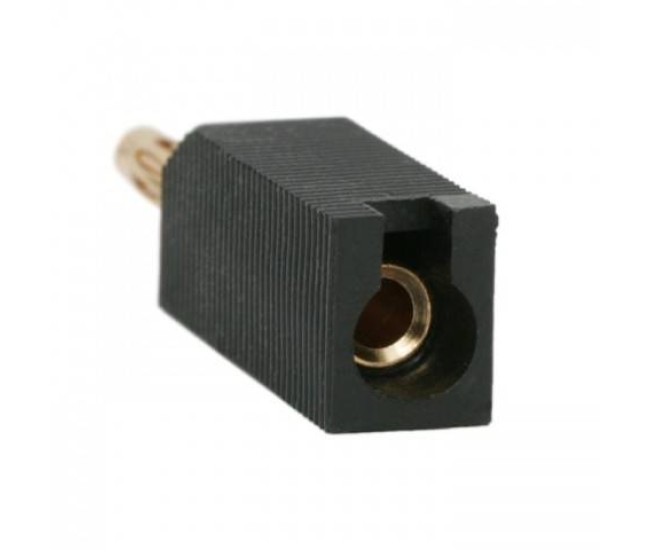 Mufa banana tata neagra contact aurit cablu 4mm Mufa banana tata neagra contact aurit cablu 4mm