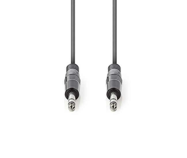 Cablu audio stereo 6.35 mm tata - 6.35 mm tata 5m gri NEDIS Cablu audio stereo 6.35 mm tata - 6.35 mm tata 5m gri NEDIS