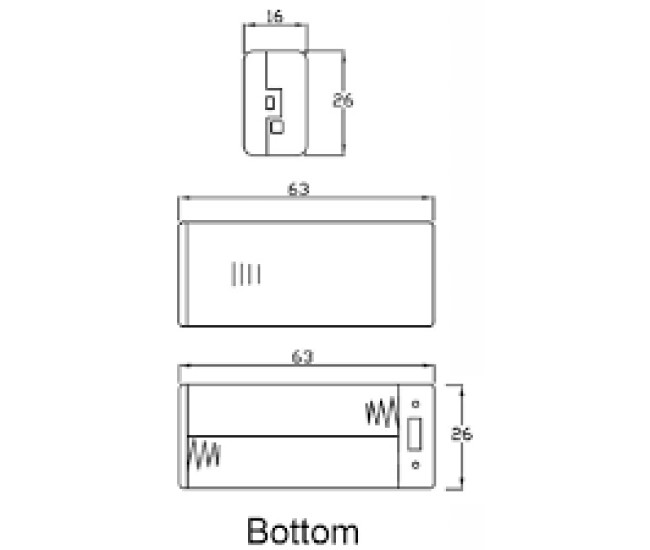 Suport baterii 2x AAA montare cu capac terminal cabluri 150mm COMF SBH-421-1A Suport baterii 2x AAA montare cu capac terminal cabluri 150mm COMF SBH-421-1A