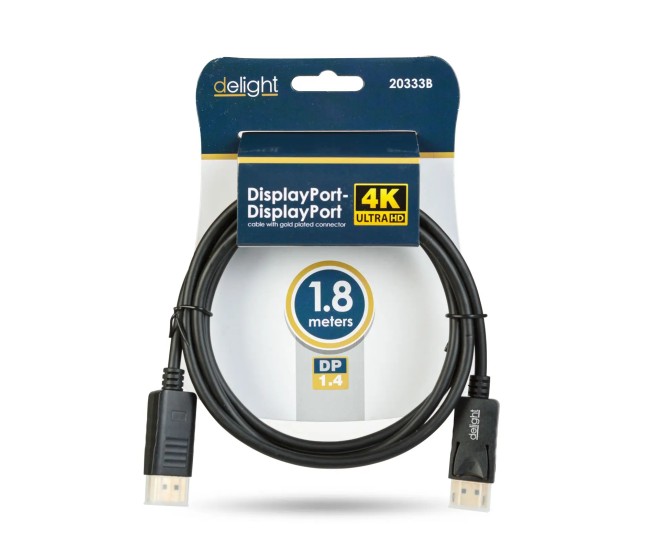 Cablu DisplayPort v1.4 la DisplayPort v1.4 4K HDR + MST 1.8m delight 20333B Cablu DisplayPort v1.4 la DisplayPort v1.4 4K HDR + MST 1.8m delight 20333B