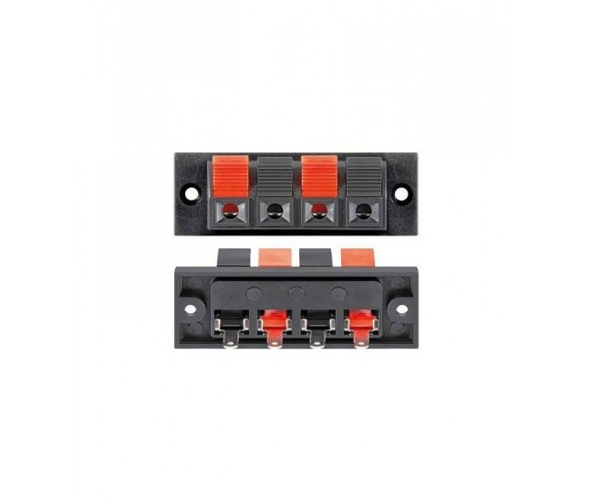 Terminal difuzor 4 poli de tip push rosu/negru panou Goobay Terminal difuzor 4 poli de tip push rosu/negru panou Goobay