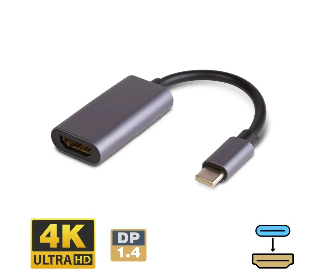 Cablu adaptor USB-C la HDMI v1.4 4K 30Hz 16cm delight 20338 Cablu adaptor USB-C la HDMI v1.4 4K 30Hz 16cm delight 20338
