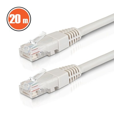 Cablu internet UTP RJ45 CAT6 CCA 20m gri M'N'C 20348 Cablu internet UTP RJ45 CAT6 CCA 20m gri M'N'C 20348
