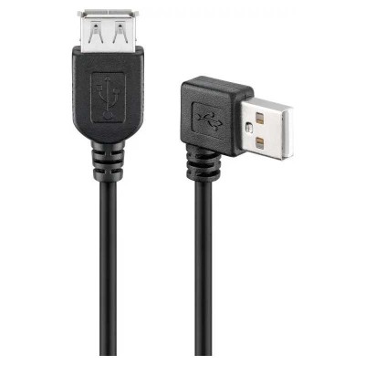 Cablu prelungitor USB 2.0 HI-SPEED 15cm USB A tata 90 grade dreapta la USB A mama drept Goobay