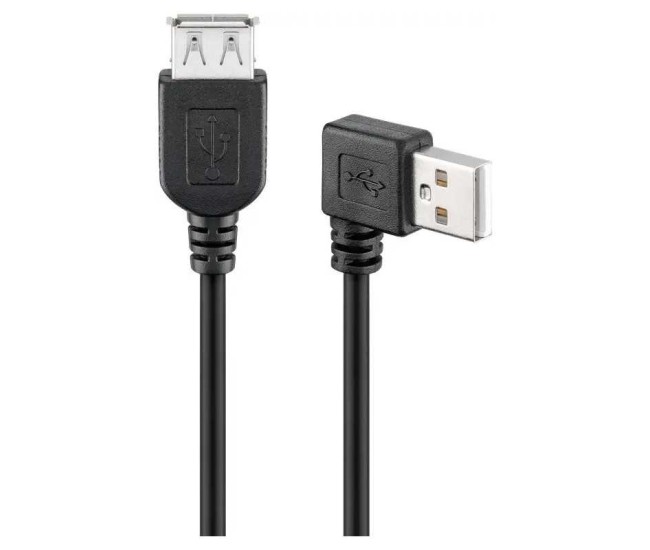 Cablu prelungitor USB 2.0 HI-SPEED 15cm USB A tata 90 grade dreapta la USB A mama drept Goobay Cablu prelungitor USB 2.0 HI-SPEED 15cm USB A tata 90 grade dreapta la USB A mama drept Goobay