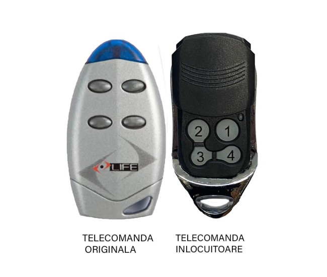Telecomanda poarta garaj Life VIP/ VIP4 cu 4 canale/ frecventa 433.92MHz/ Rolling Code (828)