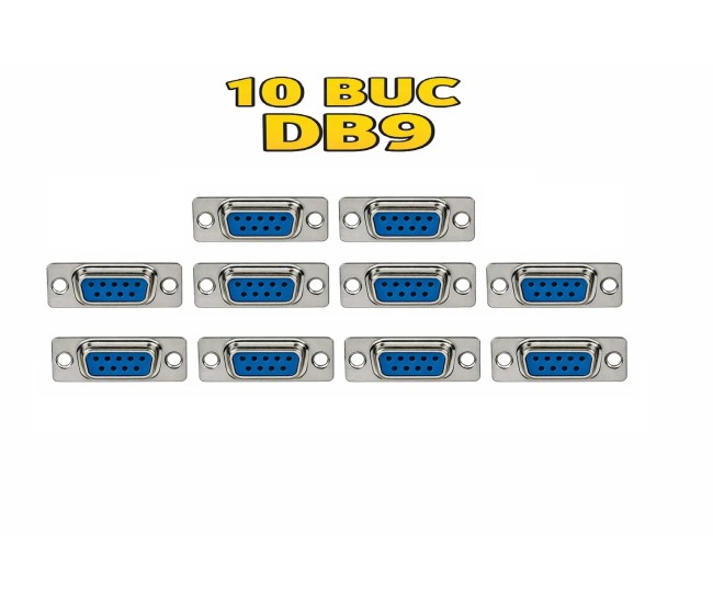 Set 10 conectori SUB-D SERIAL RS232 9 pini mama CONNFLY DS1033-09FUNSISS-CT-10