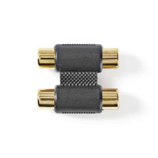 Adaptor audio stereo 2x RCA mama - 2x RCA mama aurit 1buc Nedis Adaptor audio stereo 2x RCA mama - 2x RCA mama aurit 1buc Nedis
