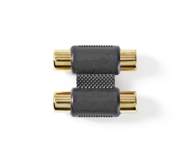 Adaptor audio stereo 2x RCA mama - 2x RCA mama aurit 1buc Nedis