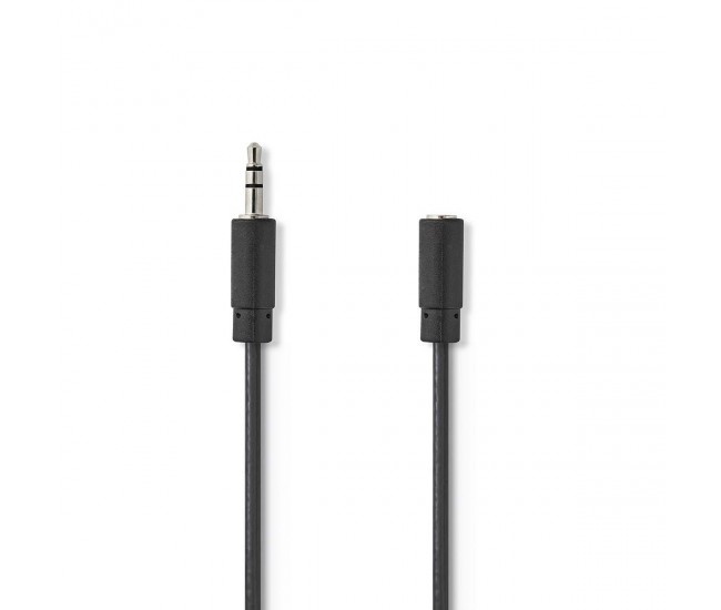 Cablu audio Jack Stereo 3.5 mm tata - 3.5 mm mama 2m negru Nedis Cablu audio Jack Stereo 3.5 mm tata - 3.5 mm mama 2m negru Nedis