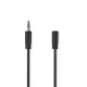 Cablu audio Jack Stereo 3.5 mm tata - 3.5 mm mama 2m negru Nedis Cablu audio Jack Stereo 3.5 mm tata - 3.5 mm mama 2m negru Nedis