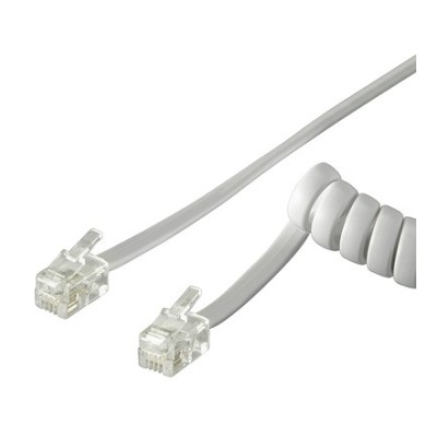 Cablu telefonic receptor spiralat RJ10 4m 4 pini 4 contacte Goobay