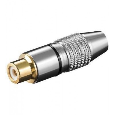 Mufa RCA mama inel negru metal aurit Goobay