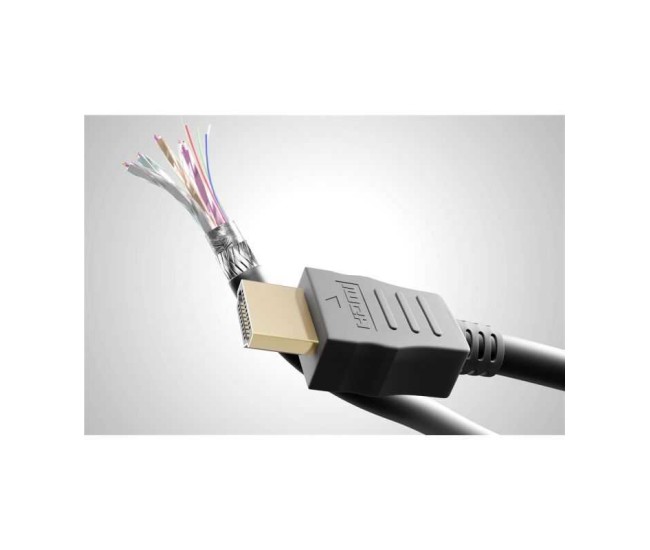 Cablu v2.0 HDMI - HDMI 10m HIGH SPEED 4K Ultra HD 60Hz ARC cu Ethernet 10.2Gbit/s negru 61163 Goobay Cablu v2.0 HDMI - HDMI 10m HIGH SPEED 4K Ultra HD 60Hz ARC cu Ethernet 10.2Gbit/s negru 61163 Goobay
