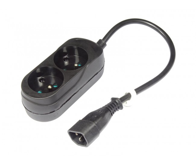 Cablu alimentare adaptor de la UPS IEC C14 la 2x cupla schuko 0.3m JONEX Cablu alimentare adaptor de la UPS IEC C14 la 2x cupla schuko 0.3m JONEX