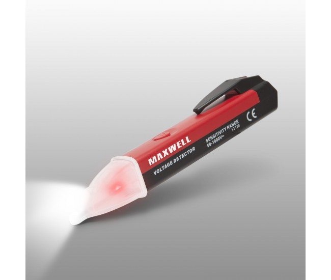 Detector de tensiune fara contact direct cu lumina LED Maxwell 25818 Detector de tensiune fara contact direct cu lumina LED Maxwell 25818