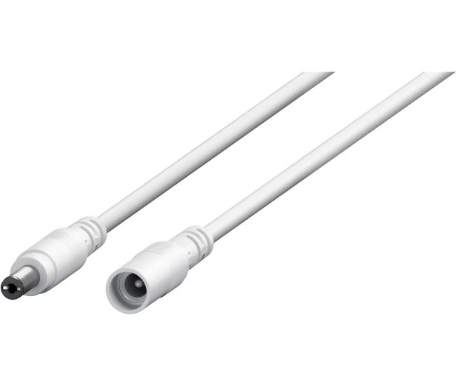 Cablu prelungitor DC 5.5/2.1 mufa - DC 5.5/2.1 soclu 1.5m 5A 2x0.5mm2 cupru drept alb Goobay 76674 Cablu prelungitor DC 5.5/2.1 mufa - DC 5.5/2.1 soclu 1.5m 5A 2x0.5mm2 cupru drept alb Goobay 76674