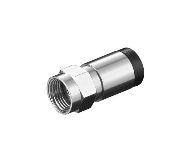 Mufa conector F tata cu compresie pentru cabluri cu diametrul exterior de 7mm Well Mufa conector F tata cu compresie pentru cabluri cu diametrul exterior de 7mm Well
