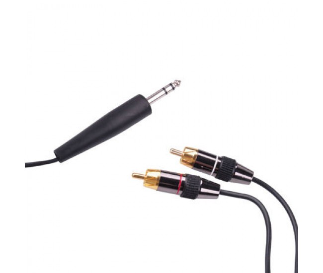 Cablu Jack 6.3 mm STEREO la 2x RCA 1.8m Cabletech Cablu Jack 6.3 mm STEREO la 2x RCA 1.8m Cabletech