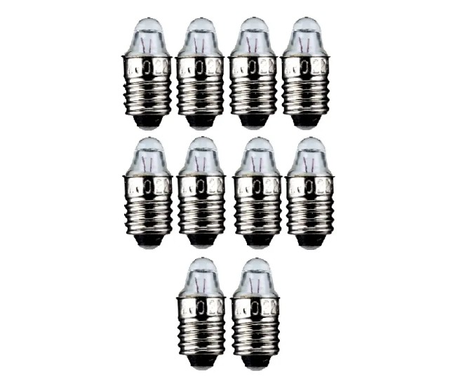 Set 10 becuri 3.7V 0.3A lentila lupa dulie cu filet E10 Goobay 9334-10