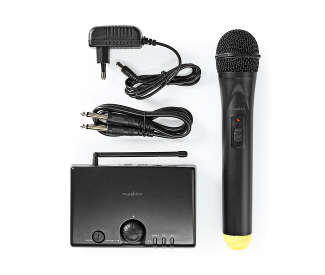 Microfon wireless Nedis 1 canal cu autonomie receptor 5 ore negru Microfon wireless Nedis 1 canal cu autonomie receptor 5 ore negru
