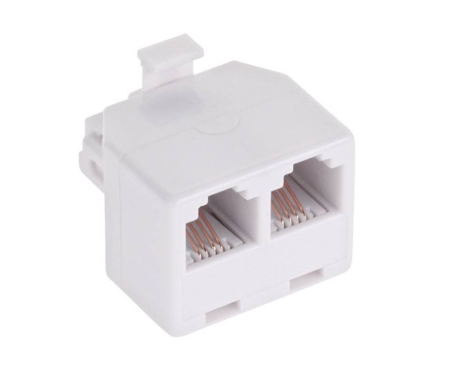 Adaptor telefonic 6P4C RJ11 tata la 2 mama Adaptor telefonic 6P4C RJ11 tata la 2 mama