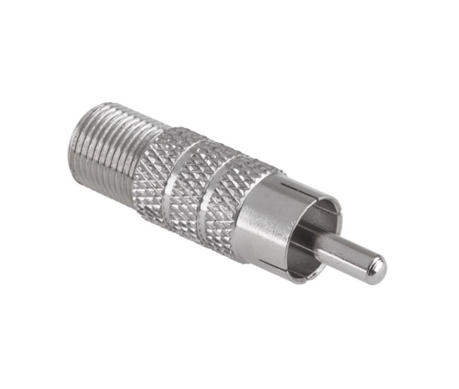 Adaptor F mama la RCA tata din metal Goobay