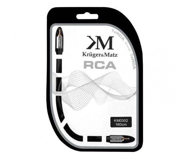 Cablu audio RCA 1.8m Profesional Kruger&Matz Cablu audio RCA 1.8m Profesional Kruger&Matz
