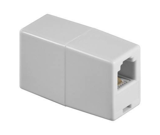 Adaptor prelungire RJ11 mama-mama alb Goobay