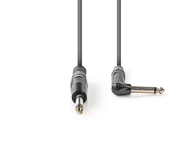 Cablu audio Jack mono 6.35 mm tata - 6.35 mm tata cotit 5m gri NEDIS Cablu audio Jack mono 6.35 mm tata - 6.35 mm tata cotit 5m gri NEDIS