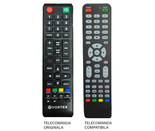 Telecomanda compatibila cu originalul pentru TV Vortex V24MFZHN (651)