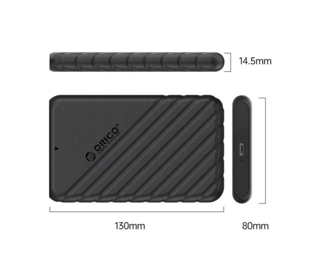 Rack Orico 25PW1-C3-BK USB3.2 2.5 inch conector USB Type-C 130x80x15mm negru Rack Orico 25PW1-C3-BK USB3.2 2.5 inch conector USB Type-C 130x80x15mm negru