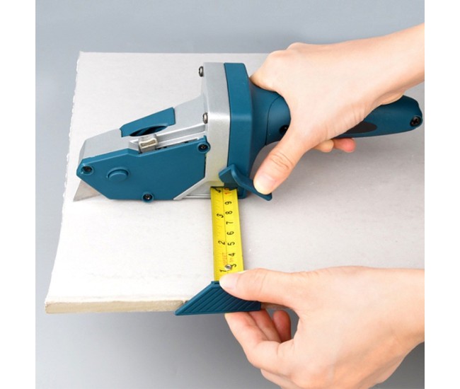 Instrument Manual pentru Bricolaj, Flippy, Ruleta Incorporata, Taiere Gips si Carton, 23x7 cm, Albastru