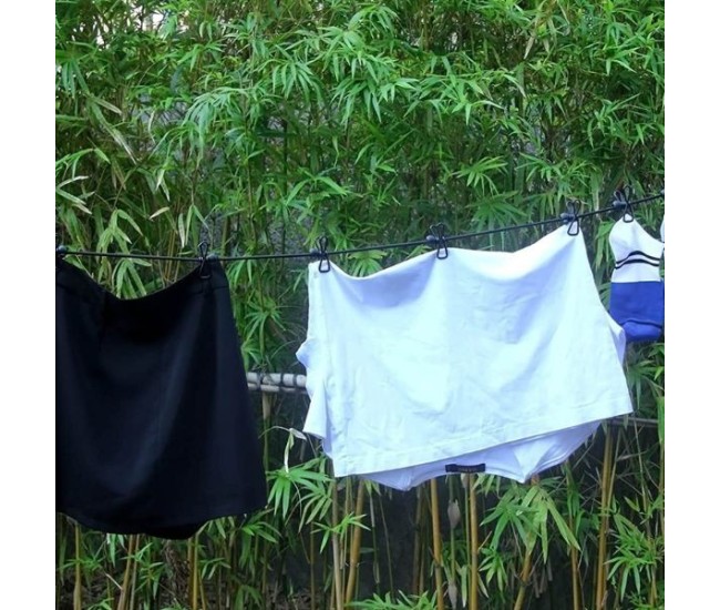 Sfoara pentru Uscarea Hainelor, Flippy, Uscator Sfoara Portabila, 12 Clips-uri Incluse, Lungime 180 cm, PP Cablu de Otel, Negru Sfoara pentru Uscarea Hainelor, Flippy, Uscator Sfoara Portabila, 12 Clips-uri Incluse, Lungime 180 cm, PP Cablu de Otel, Negru