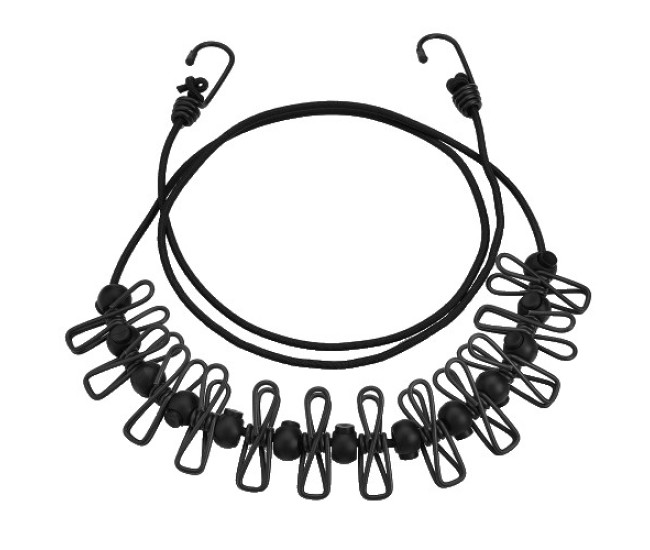 Sfoara pentru Uscarea Hainelor, Flippy, Uscator Sfoara Portabila, 12 Clips-uri Incluse, Lungime 180 cm, PP Cablu de Otel, Negru Sfoara pentru Uscarea Hainelor, Flippy, Uscator Sfoara Portabila, 12 Clips-uri Incluse, Lungime 180 cm, PP Cablu de Otel, Negru