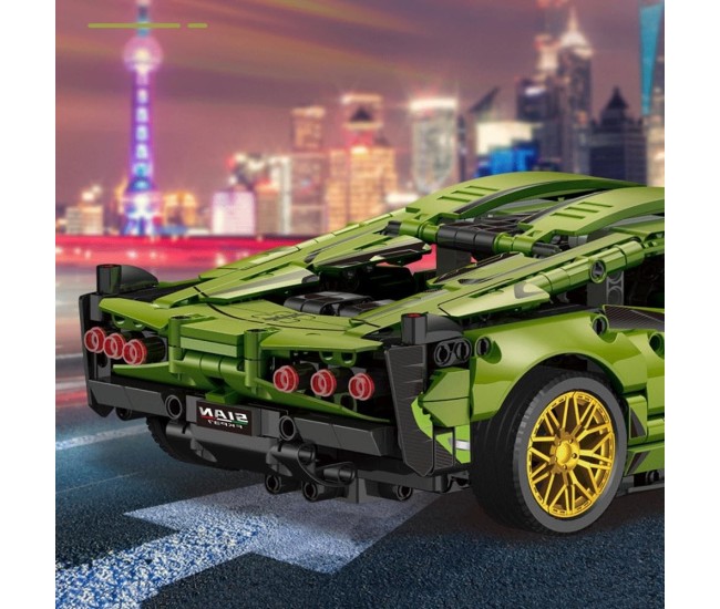 Joc de Construit, Flippy, Model Lamborghini, 1280 Piese, +6 Ani, Verde Joc de Construit, Flippy, Model Lamborghini, 1280 Piese, +6 Ani, Verde