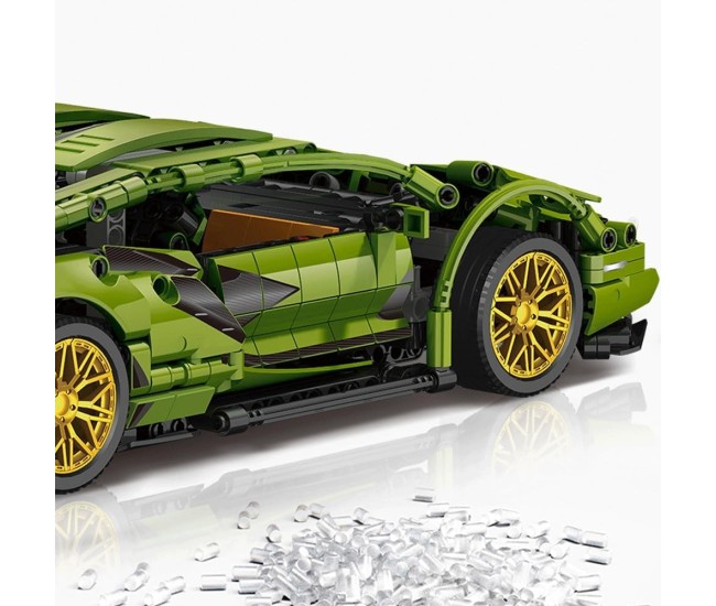 Joc de Construit, Flippy, Model Lamborghini, 1280 Piese, +6 Ani, Verde Joc de Construit, Flippy, Model Lamborghini, 1280 Piese, +6 Ani, Verde